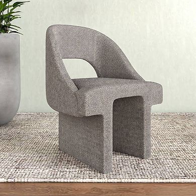 Quell Accent Chair Upholstered in Boucle with Open Back Design Set of 2