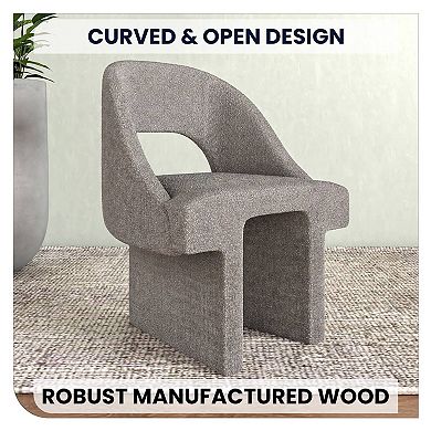 Quell Accent Chair Upholstered in Boucle with Open Back Design Set of 2