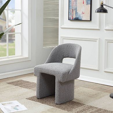 Quell Accent Chair Upholstered in Boucle with Open Back Design Set of 2