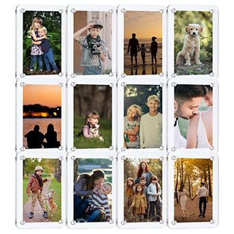 12 Pack High Transparency Acrylic Magnetic Photo Frame for Refrigerator