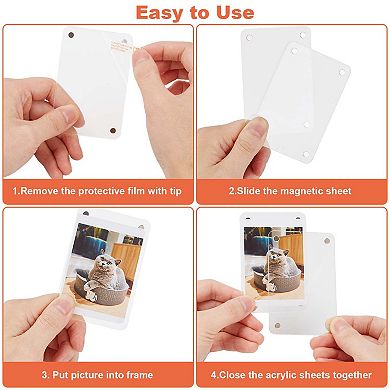 12 Pack High Transparency Acrylic Magnetic Photo Frame for Refrigerator