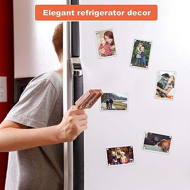12 Pack High Transparency Acrylic Magnetic Photo Frame for Refrigerator