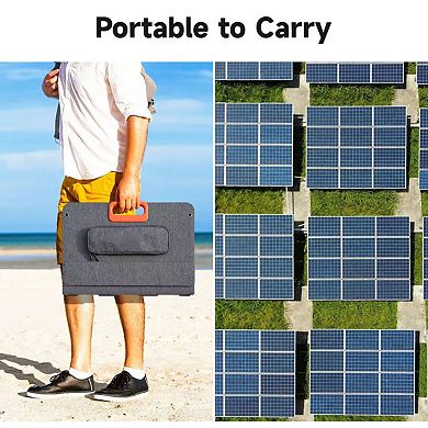 Mondawe 300W Portable Power Station 299Wh Solar Generator with AC Outlet and 100W Solar Panels