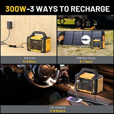 Mondawe 300W Portable Power Station 299.5Wh Solar Generator with AC Outlet for Home Use,Camping