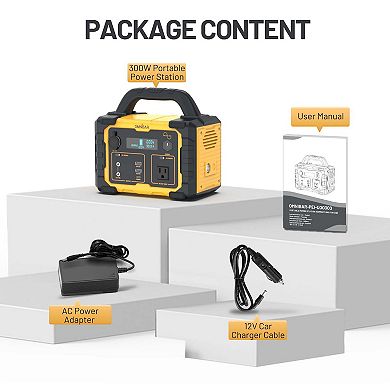 Mondawe 300W Portable Power Station 299.5Wh Solar Generator with AC Outlet for Home Use,Camping