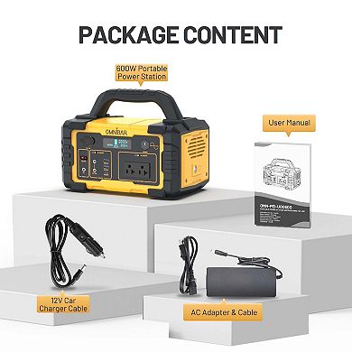 Mondawe 600W Portable Power Station 655.2Wh Solar Generator with AC Outlet for Home Use,Camping