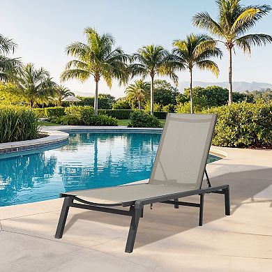 Adjustable Aluminum Folding Lounge Chair with Breathable Waterproof Surface