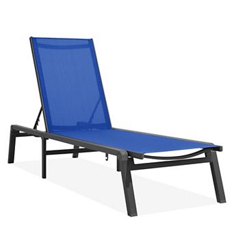 Adjustable Aluminum Folding Lounge Chair with Breathable Waterproof Surface
