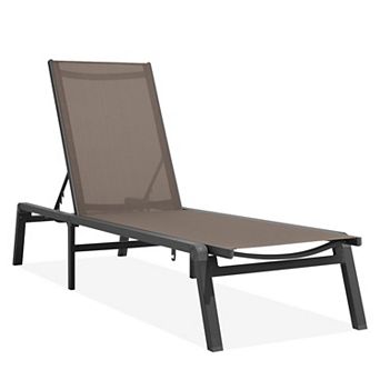 Adjustable Aluminum Folding Lounge Chair with Breathable Waterproof Surface