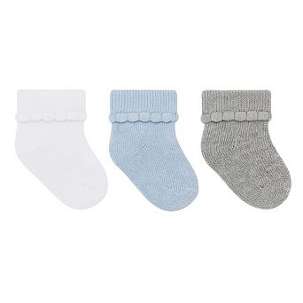 Baby Bootie Cotton Blend Socks 3 Pack