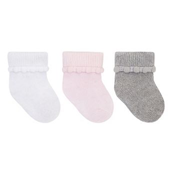 Baby Bootie Cotton Blend Socks 3 Pack