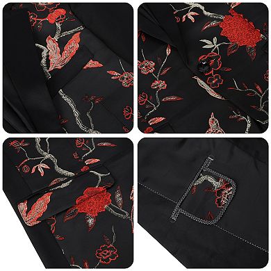 Men’s 2 pc Floral Suit Slim Fit One-Button Blazer & Pants for Weddings