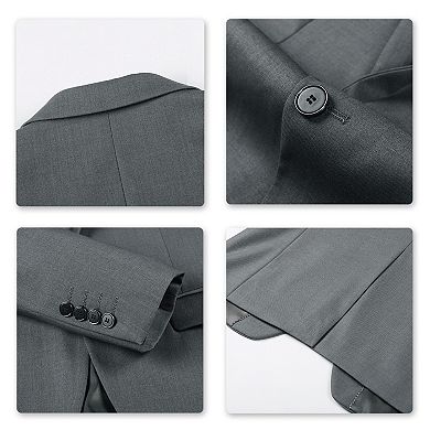Men’s 3 pc Formal Suit Slim Fit 2-Button Center Vent Jacket, Vest & Pants Set