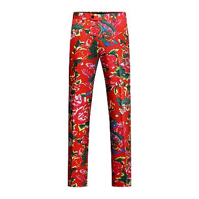 Men’s 2 pc Floral Print Suit Slim Fit 1-Button Party Blazer & Pants