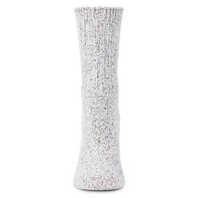 Women's Pretty Metallic Glitter Plush Crew Sock