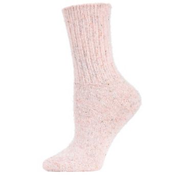 Women's Pretty Metallic Glitter Plush Crew Sock