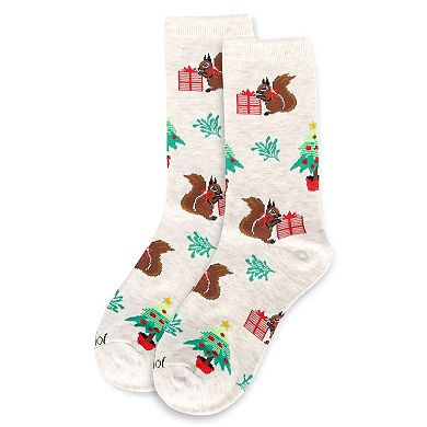 Women's Squirrels Holiday Crew Socks