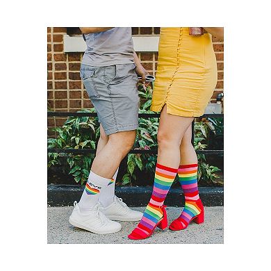 Women's Colors Of The Rainbow Bright Stripe Crew Sock