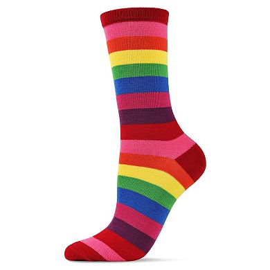 Women's Colors Of The Rainbow Bright Stripe Crew Sock