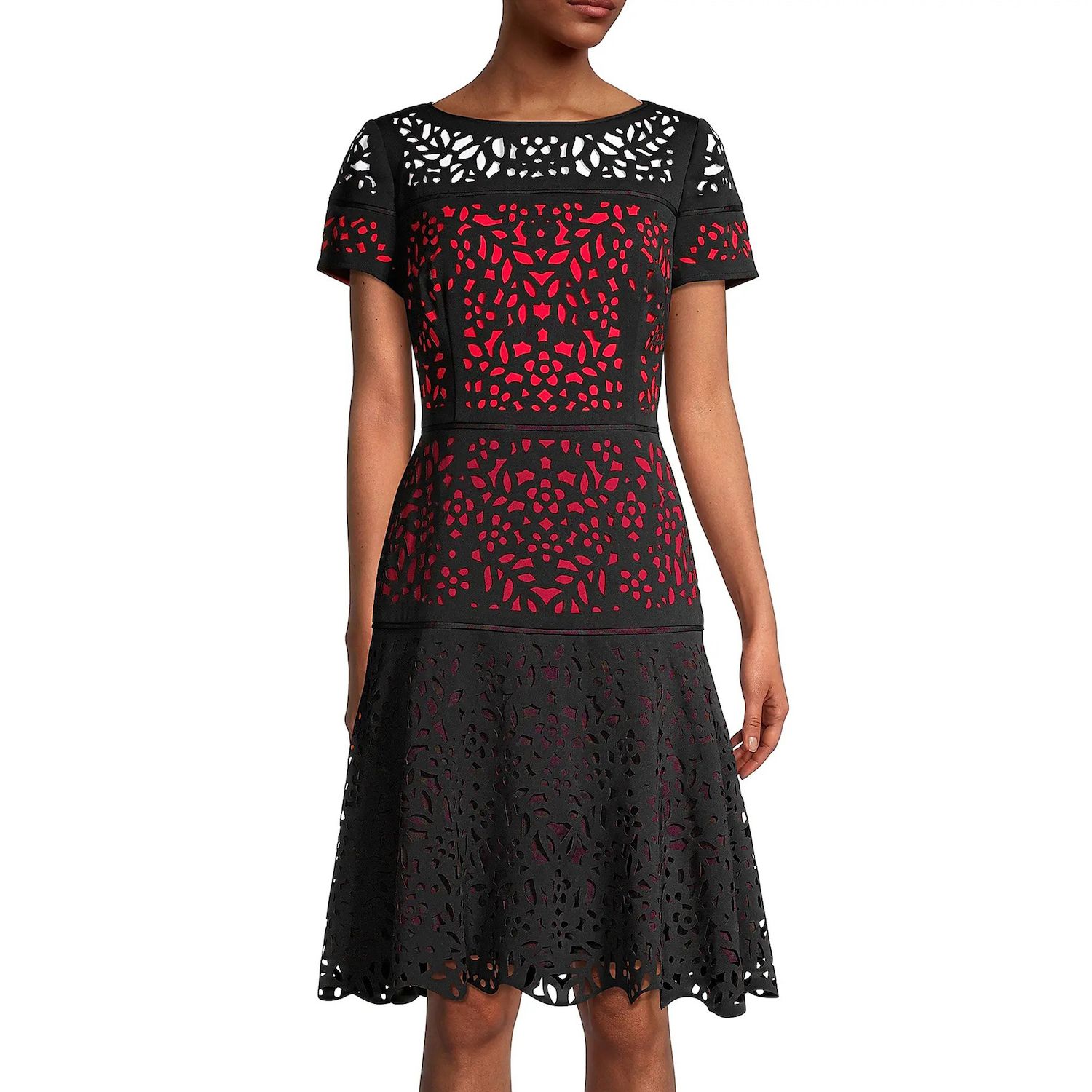 Женские платья Focus By Shani Laser Cut Fit & Flare Dress