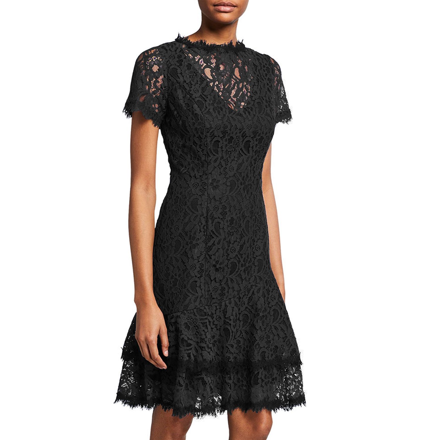 Женские платья Focus By Shani Two-Tiered Ruffle Lace Dress