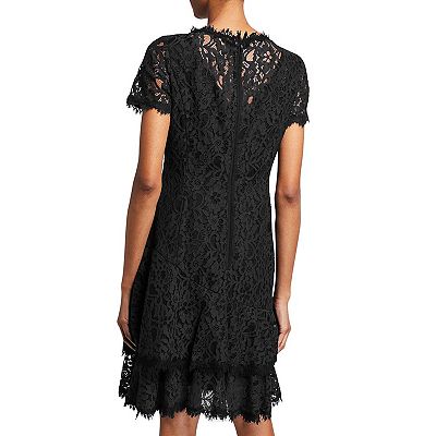 shani floral lace dress Shani Women's Floral Crepe Laser-Cut Midi Dress - Navy
