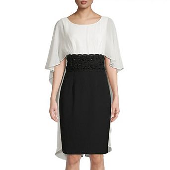 Women's Focus By Shani Chiffon Flyaway Cape Dress