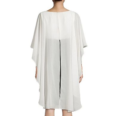 Women's Focus By Shani Chiffon Flyaway Cape Dress