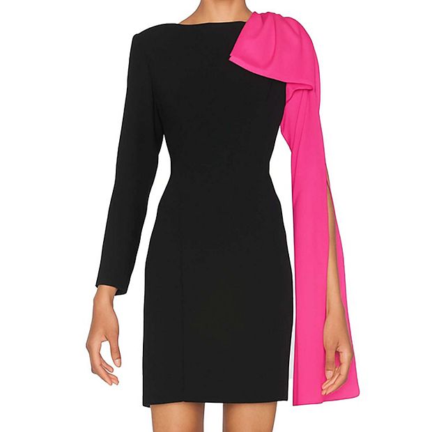 Focus By Shani Women's Dramatic Satin Bow Sleeve Crepe Dress, 8