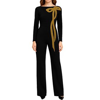 Women's Focus By Shani Bow Trim Jumpsuit