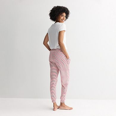 Women's Sonoma Goods For Life® Ribbed Cuffed Holiday Pajama Pants