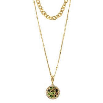 City Luxe Gold Tone Abalone Necklace