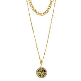 City Luxe Gold Tone Abalone Necklace