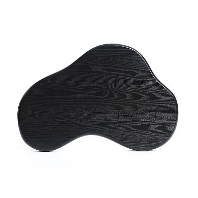 LuxenHome Black Wood Irregular Shape 19.9-Inch Tall Side Table