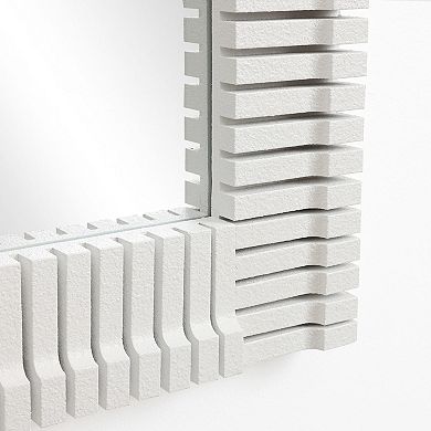 LuxenHome White Arch Rectangle 36-Inch Tall Wall Mirror, Accent and Vanity