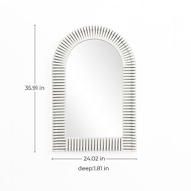 LuxenHome White Arch Rectangle 36-Inch Tall Wall Mirror, Accent and Vanity