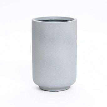LuxenHome Minimalistic Modern Gray Round MgO Planter