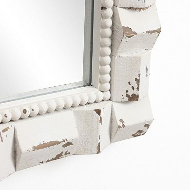 LuxenHome Distressed White Arch Rectangle 36-Inch Tall Wall Mirror, Accent and Vanity