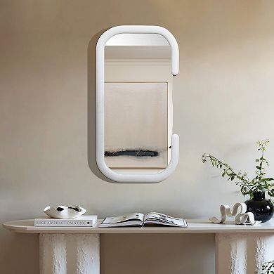 LuxenHome White C-Frame Accent and Vanity Wall Mirror