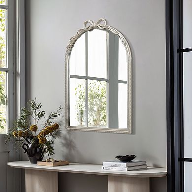 LuxenHome Ribbon Resin Frame Arch Rectangle Accent Wall Mirror