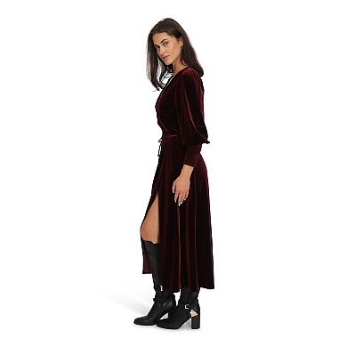 Current Mood Velvet Wrap Dress