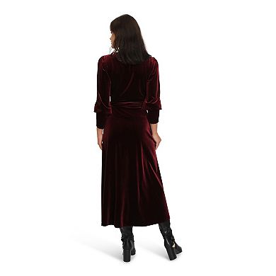 Current Mood Velvet Wrap Dress