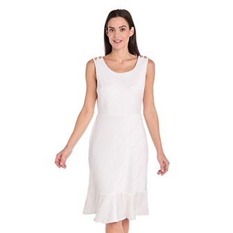 Women's R&M Richards Flounce Wave Jacquard Dress