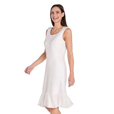 Women's R&M Richards Flounce Wave Jacquard Dress