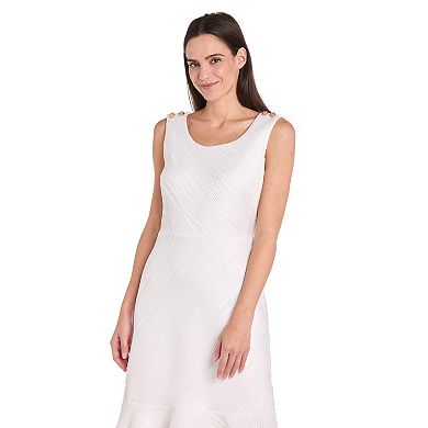 Women's R&M Richards Flounce Wave Jacquard Dress