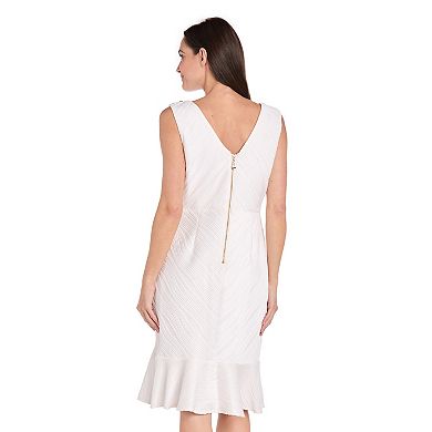 Women's R&M Richards Flounce Wave Jacquard Dress