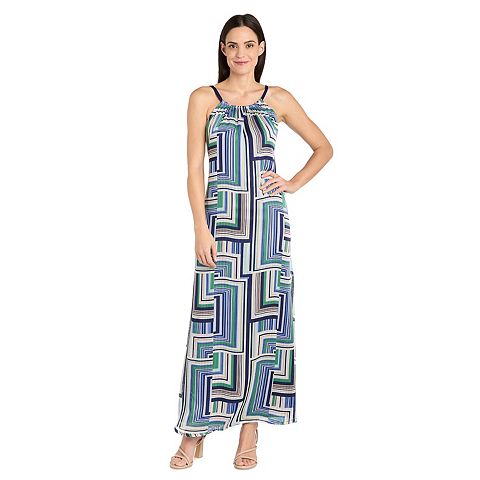 Женские платья R&M Women's R&M Richards Tie Back Printed Maxi Dress