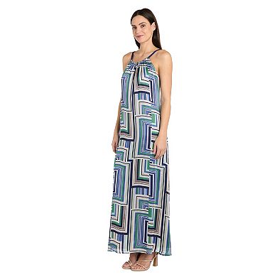 Women's R&M Richards Tie Back Printed Maxi Dress