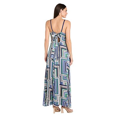 Women's R&M Richards Tie Back Printed Maxi Dress