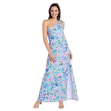 Women's R&M Richards Long Multi Floral One Shoulder Dress